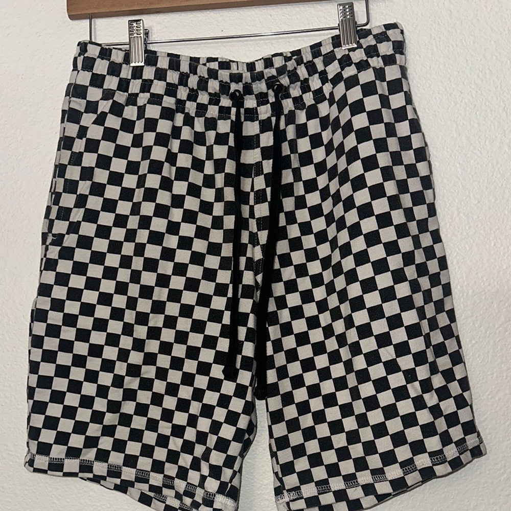 Checkered Black and White Shorts